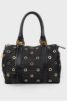 Black bag with eyelets