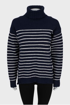 Striped turtleneck sweater