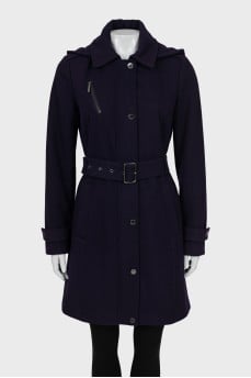 Purple coat with belt
