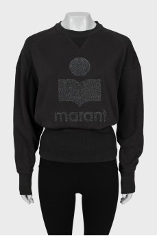 Fitted sweatshirt with relief print