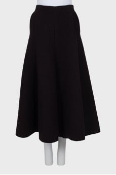 Loose cashmere maxi skirt