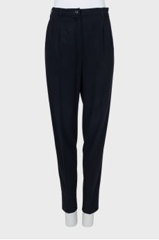 Wool banana pants with high waist