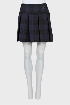 Plaid pleated mini skirt