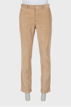 Men's beige corduroy trousers