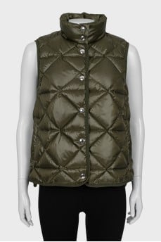 Khaki Quilted Vest with Tag
