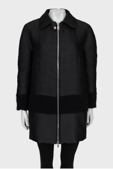 A-line jacket with relief print