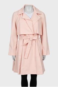 Pink fitted trench coat