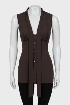 Brown fitted blouse