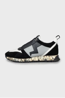 Men's suede and leather sneakers