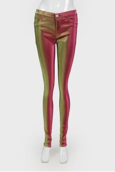 Green-pink jeans