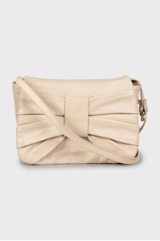 Leather crossbody bag with bow