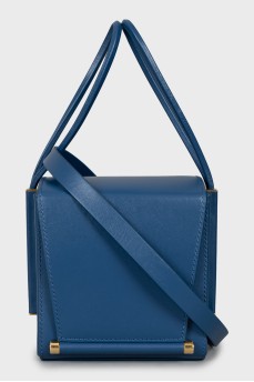 Blue leather cube bag
