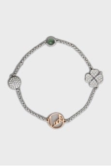 Silver bracelet with crystals