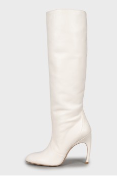White stiletto boots