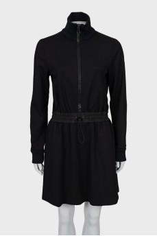 Black dress with zip and tag