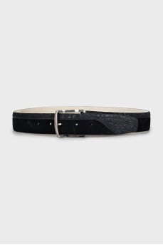 Men's belt made of suede and leather