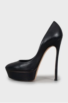Leather high heels