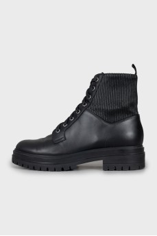 Black leather boots
