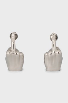 Silver earrings with tag
