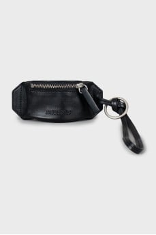 Leather keychain with logo