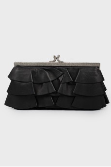 Black Ruffle Clutch