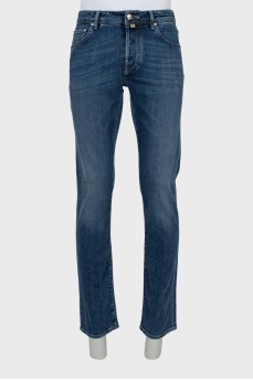 Men's Straight Leg Distressed Jeans