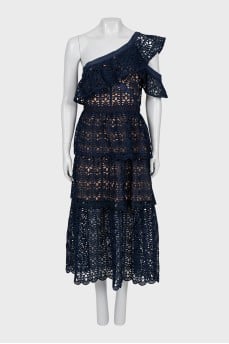 Lace dark blue dress