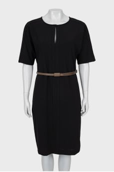 Black dress with belt