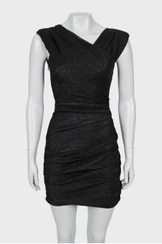 Draped dress with lurex
