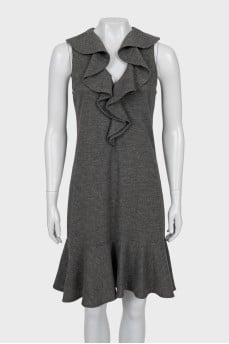 Wool dress with frill