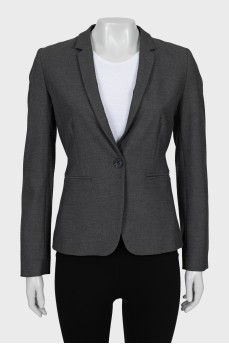 Gray jacket with tag