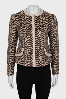 Silk jacket in abstract print