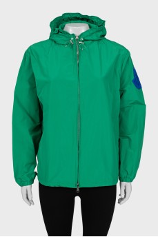 Green windbreaker jacket