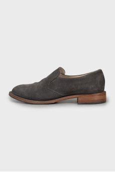 Grey suede loafers