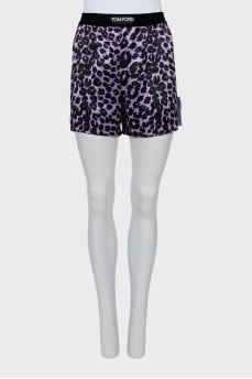 Silk printed shorts with tag