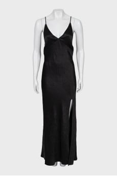 Dress with keychains and a slit