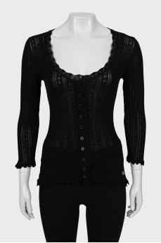 Semi-sheer jumper with buttons