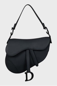 Black leather saddle bag