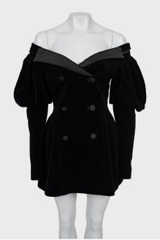 Velour Off Shoulder Dress