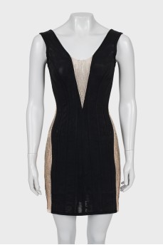 Bodycon dress with rhinestones