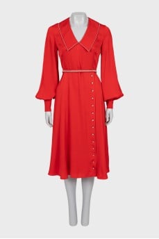 Red dress decorated with rhinestones