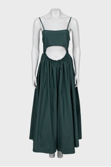 Green sundress with a cutout