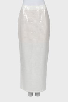 White sequin skirt