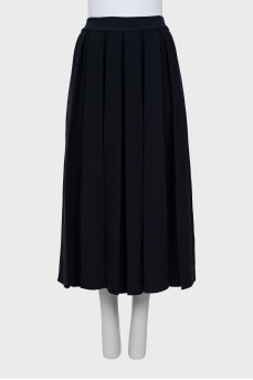 Pleated navy blue skirt