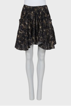 Silk a-silhouette skirt 