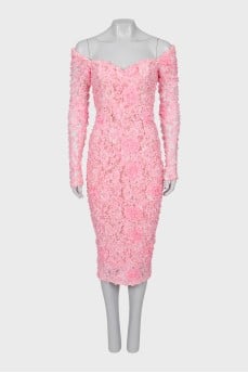 Pink dress with applique