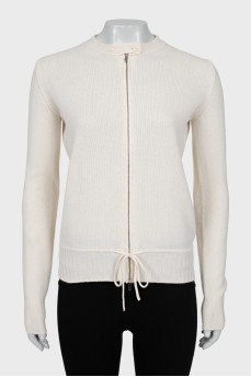 Cashmere cardigan with zipper