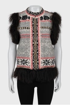 Wool vest with pattern