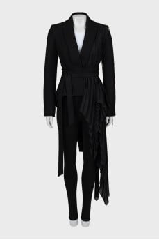 Black jacket with asymmetrical cut