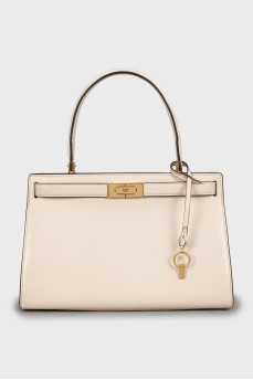 Satchel bag with gold hardware